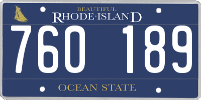 RI license plate 760189