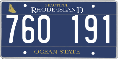 RI license plate 760191