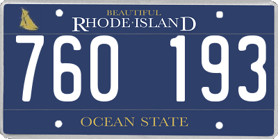 RI license plate 760193