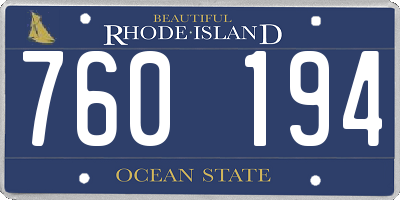 RI license plate 760194