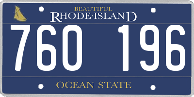 RI license plate 760196