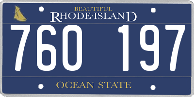 RI license plate 760197
