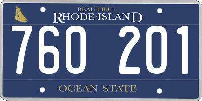 RI license plate 760201