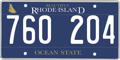 RI license plate 760204