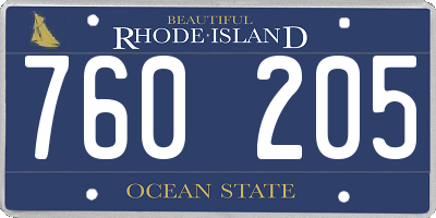RI license plate 760205