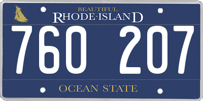 RI license plate 760207
