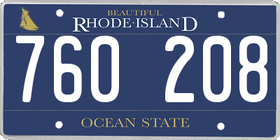 RI license plate 760208