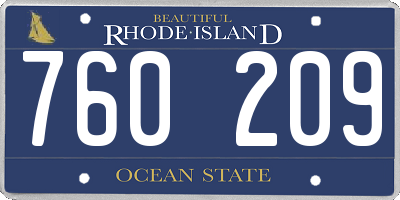 RI license plate 760209