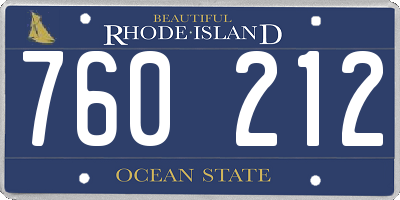 RI license plate 760212