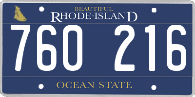 RI license plate 760216