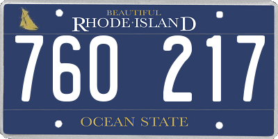 RI license plate 760217