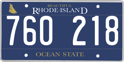 RI license plate 760218