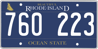 RI license plate 760223