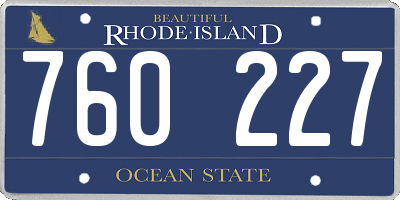 RI license plate 760227
