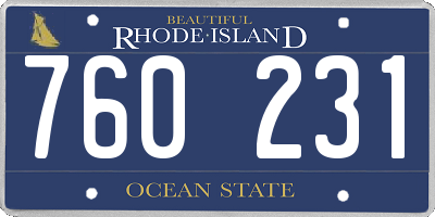 RI license plate 760231