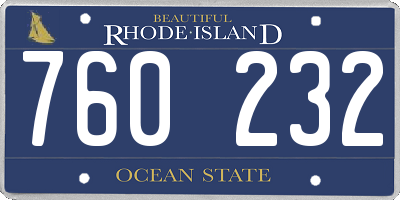 RI license plate 760232