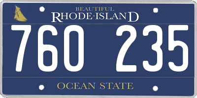 RI license plate 760235