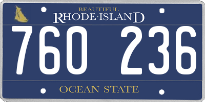 RI license plate 760236