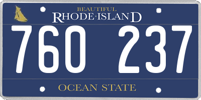RI license plate 760237