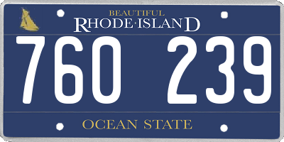 RI license plate 760239