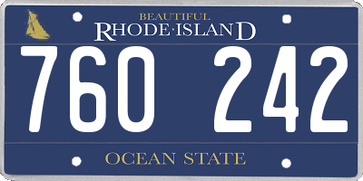 RI license plate 760242