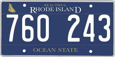 RI license plate 760243