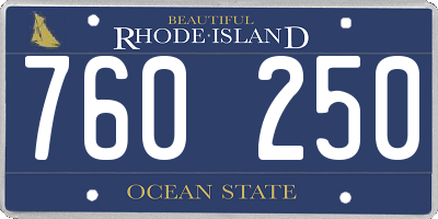 RI license plate 760250