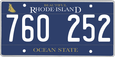 RI license plate 760252
