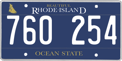 RI license plate 760254
