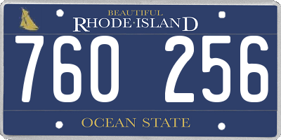 RI license plate 760256