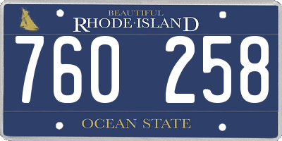 RI license plate 760258