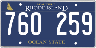 RI license plate 760259
