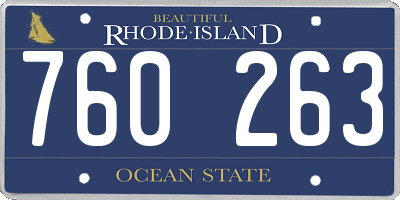 RI license plate 760263