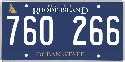 RI license plate 760266