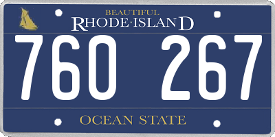 RI license plate 760267