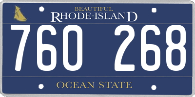 RI license plate 760268