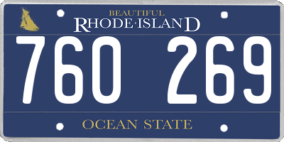 RI license plate 760269