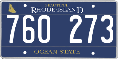 RI license plate 760273