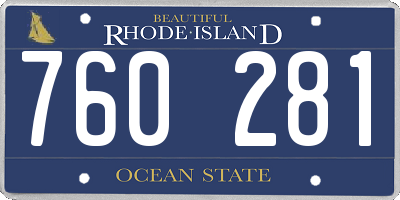 RI license plate 760281