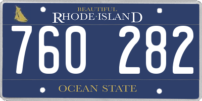 RI license plate 760282