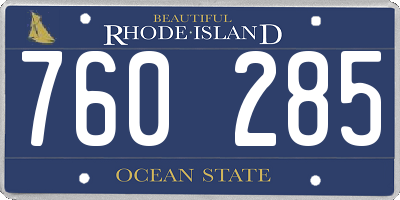 RI license plate 760285