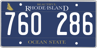 RI license plate 760286