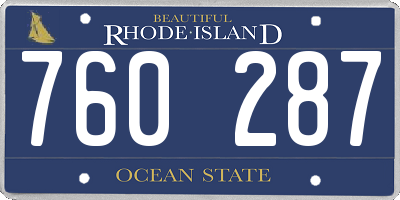 RI license plate 760287