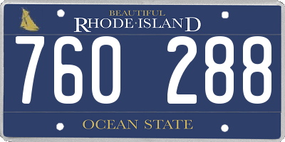 RI license plate 760288