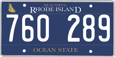 RI license plate 760289