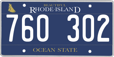 RI license plate 760302