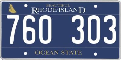 RI license plate 760303