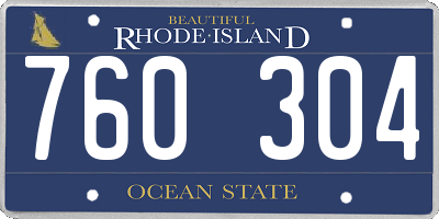 RI license plate 760304