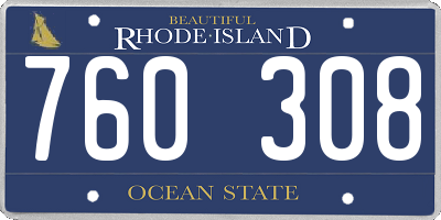 RI license plate 760308