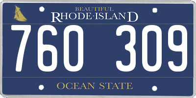 RI license plate 760309